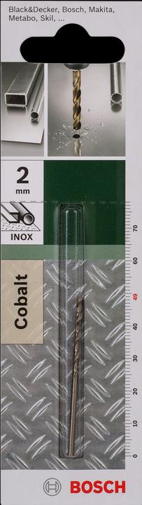 Produktbild Bosch Zubehör Metallbohrer HSS-Co, DIN 338 D= 2,0 mm L= 49 mm (2 mm)