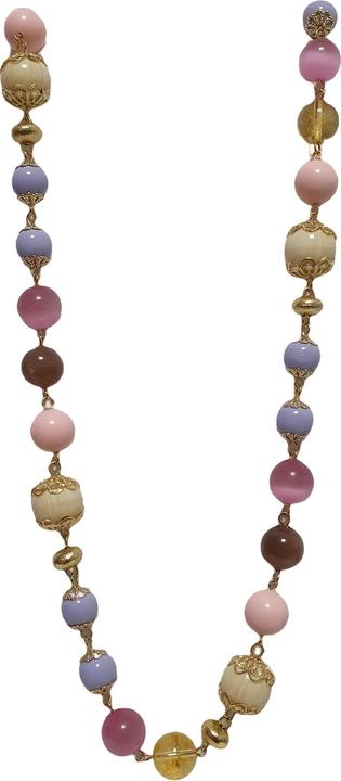 Immagine prodotto L'Officiel Collana incatenata con perle e mezzi cristallo multicolore