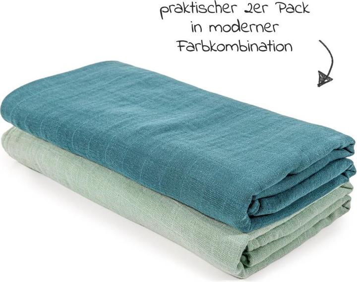 Produktbild Makian Mullwindeln & Mulltücher Mulltuch / Pucktuch 2er Pack 120 x 120 cm - Patina (120 cm, 120 cm)