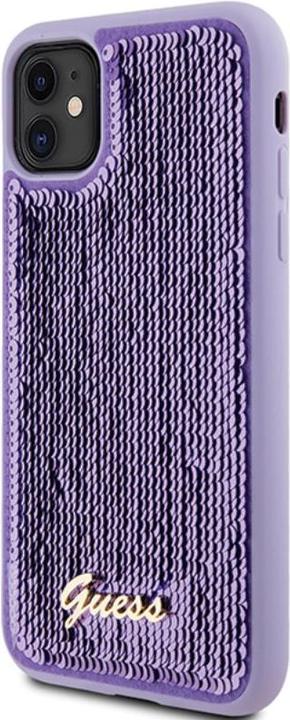 Actual product image Guess GUHCN61PSFDGSU iPhone 11 / Xr 6.1" fioletowy/purple hardcase Sequin Script Metal (Apple iPhone 11)