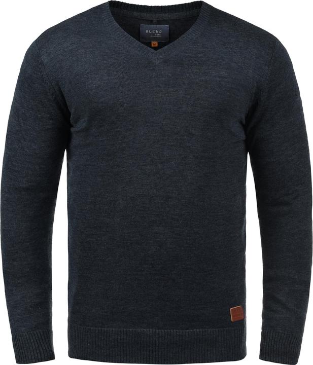 Actual product image Blend Lasse Men's Jumper Knit Pullover With V-Neck Flecked (XXL)