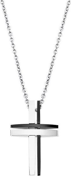 Produktbild Lotus Style - Steel necklace with a cross Men inack LS1984-1 / 1 (L) (Matériel exact, MAT BIJOU)