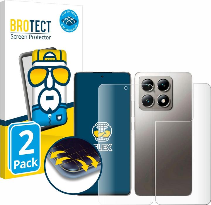 Produktbild BROTECT Fullscreen Schutzfolie Displayschutz Folie Klar Transparent (2 Stück, Xiaomi 14T)