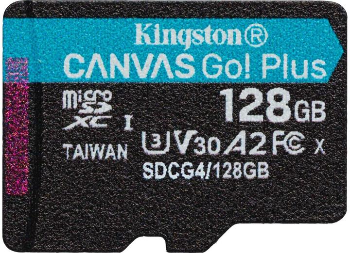Produktbild Kingston Card Canvas Go Plus MicroSD +ADP 128GB (128 GB, microSDXC, U3, UHS-I)