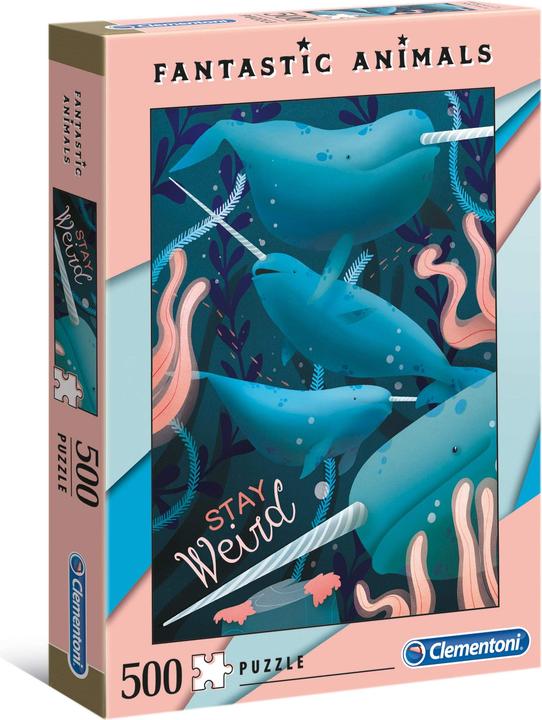Actual product image NoName 35070 High Quality Puzzle 500 Pieces-Fantastic Animals Narwhal (500 pieces)