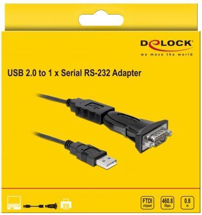 Immagine prodotto Delock Adattatore da USB 2.0 a seriale (USB 2.0, DB9F, 16 cm)