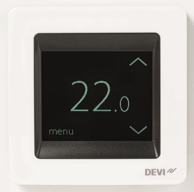 Produktbild Devi DEVIreg Touch polarweiss 140F1071 UP Uhren-Thermostat 16A, 230V mit Rahme