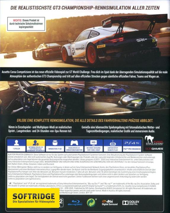 Actual product image 505 Games Assetto Corsa Competizione (PS4, DE)