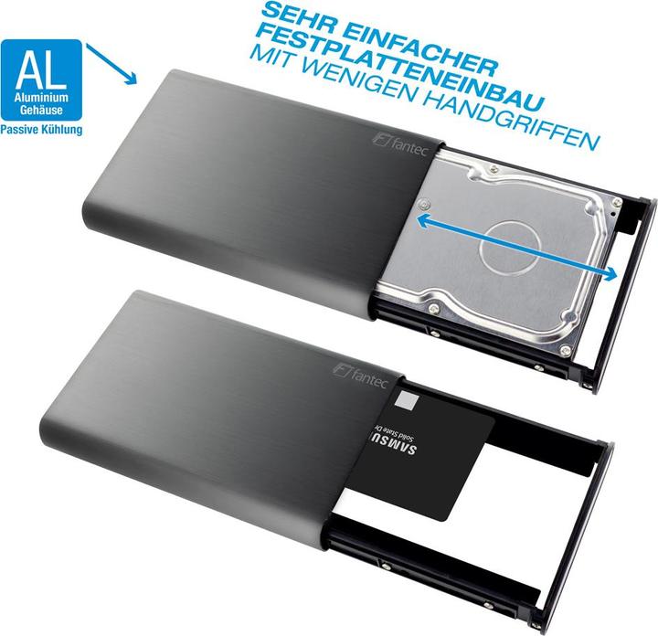 Produktbild Fantec Fantecdb-Alu31 Aluminium Case (3.5")