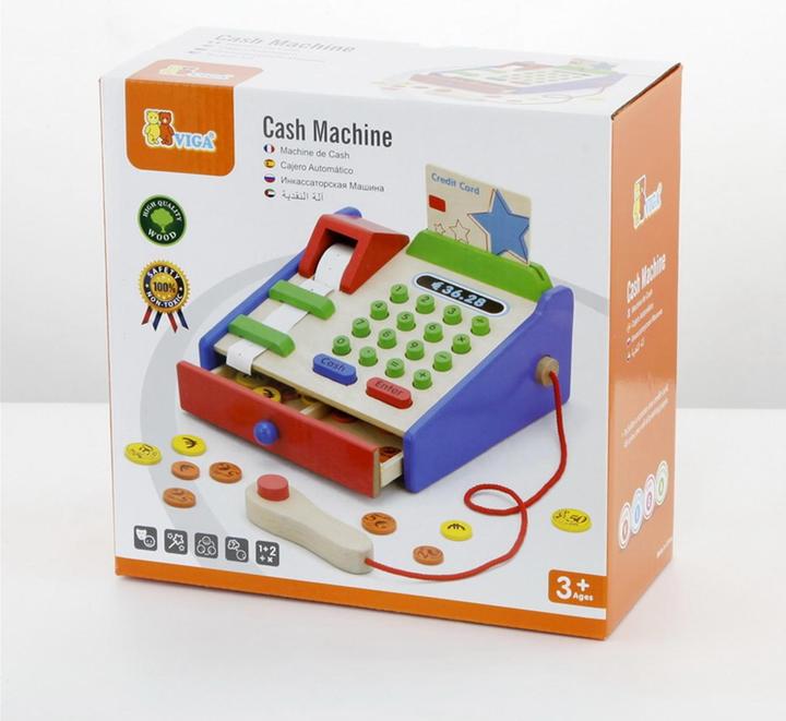 Image du produit Viga Toys Caisse enregistreuse en bois