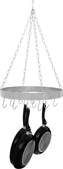 Image du produit Fifty five south Étagère suspendue au plafond Round Silver en acier inoxydable Ø 48/ H 70 cm