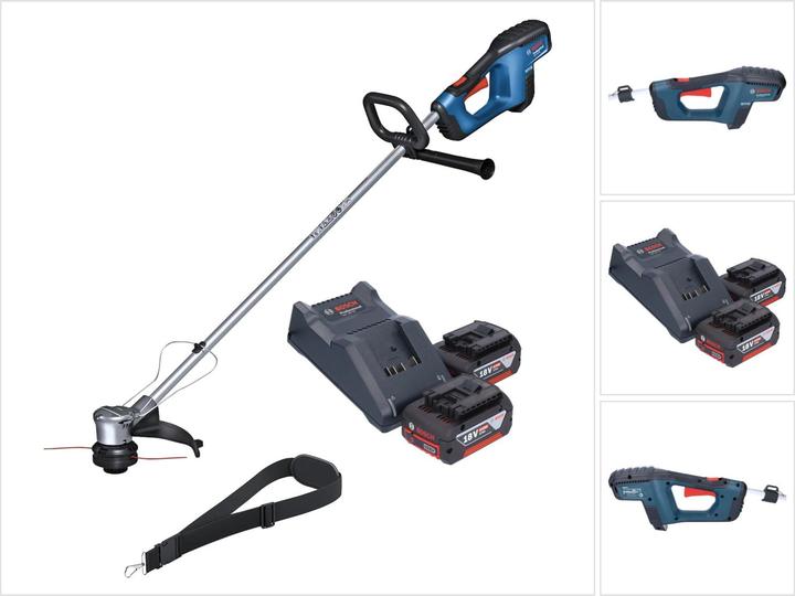 Bosch Professional Bosch GRT 18V-33 Professional Akku Rasentrimmer 18 V 330 mm Brushless + 2x Akku 4,0 Ah + Ladegerät
