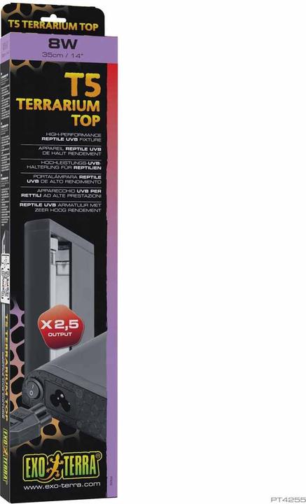 Exo Terra Exoterra - T5 Terrarium Top Reptile UVB Fixture - 35cm / 14 / 8W (UVB)