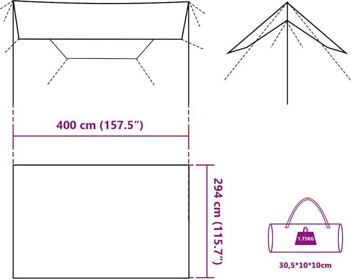 Actual product image VidaXL Waterproof tarp (Tarp, 1.75 kg)