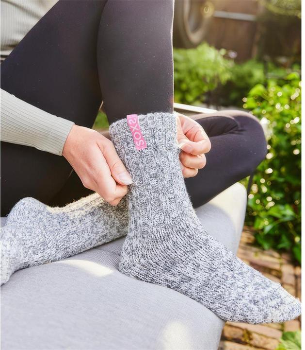 Image du produit Soxs Chaussettes en laine grise pour femmes Bubblegum, chaussettes pour mollets (Une unité par pack, 40 - 41, 37 - 39)