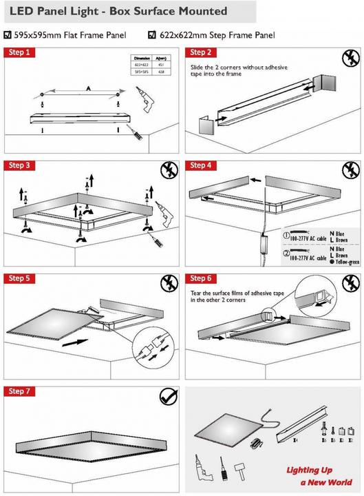 Actual product image Synergy 21 LED light panel for surface mounting frame 300*1200 white *without screws*