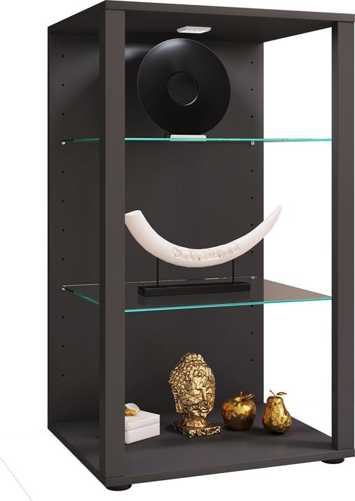 Produktbild VCM Holz Glas Vitrine Sammelvitrine Glasvitrine Schaukasten Standvitrine Glasol XL (52 x 44 x 90 cm)