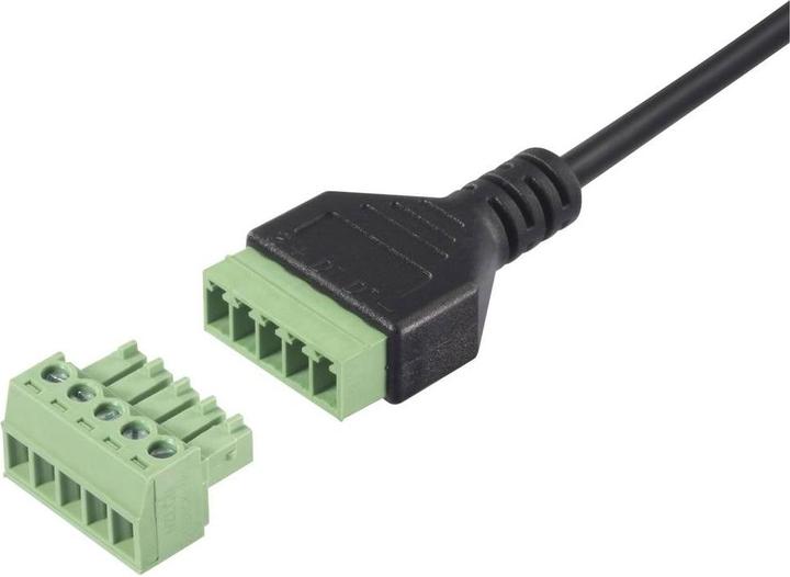 Actual product image Renkforce USB-C Adapterkabel - USB-C-Winkelstecker 180° auf 5-pol. Steckverbinder mit Schraubklemmen (0.30 m)