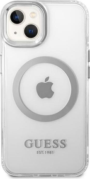 Image du produit Guess GUHMP14SHTRMS iPhone 14 6,1" srebrny/silver hard case Metal Outline Magsafe (Apple iPhone 14, Apple iPhone 13)