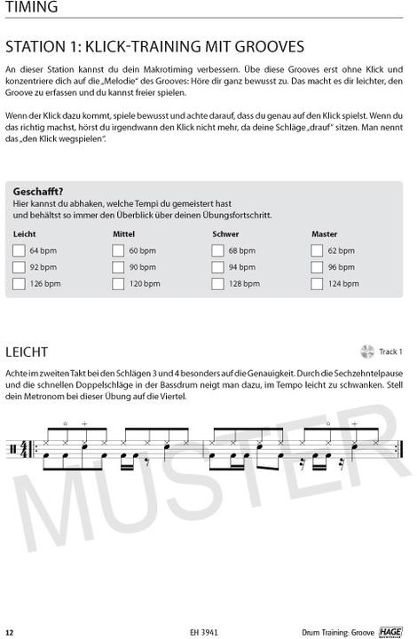Produktbild Drum Training Groove + CD + DVD (Deutsch, Martin Klee, Helmut Hage, 2012)