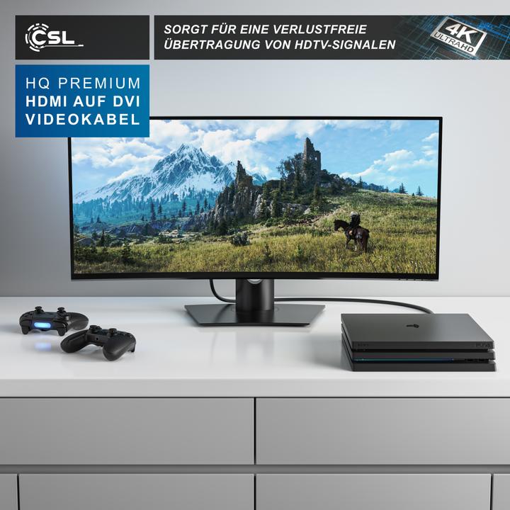 Image du produit CSL Câble DVI vers HDMI - Dual Link 24 1 - résolutions HDTV jusqu'à 2560x1600 - conducteur cuivre OFC (5 m, HDMI, DVI)