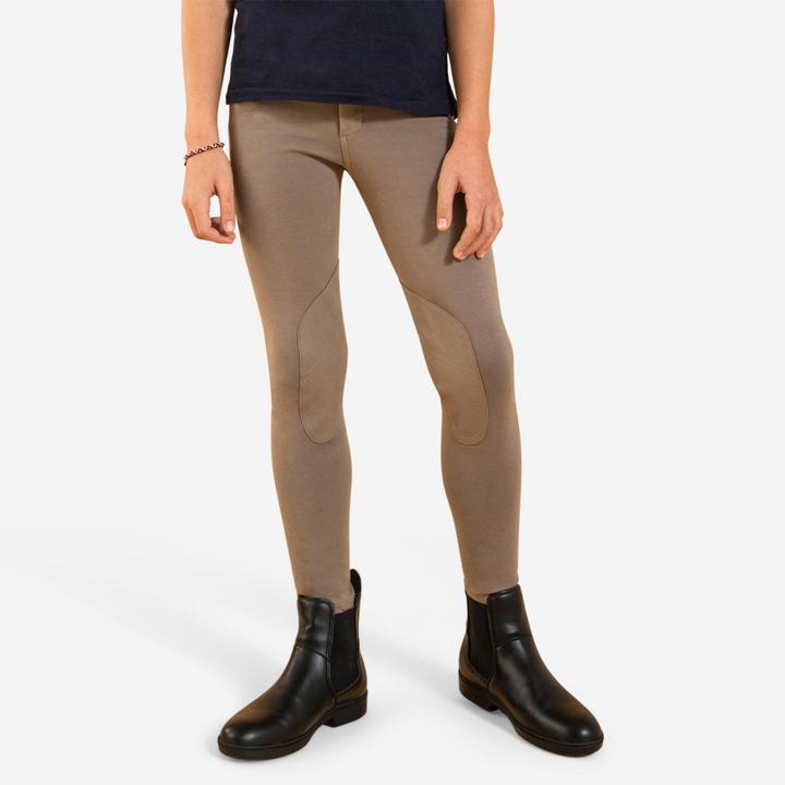 Actual product image Fouganza Riding breeches 140 knee patches children brown (164)