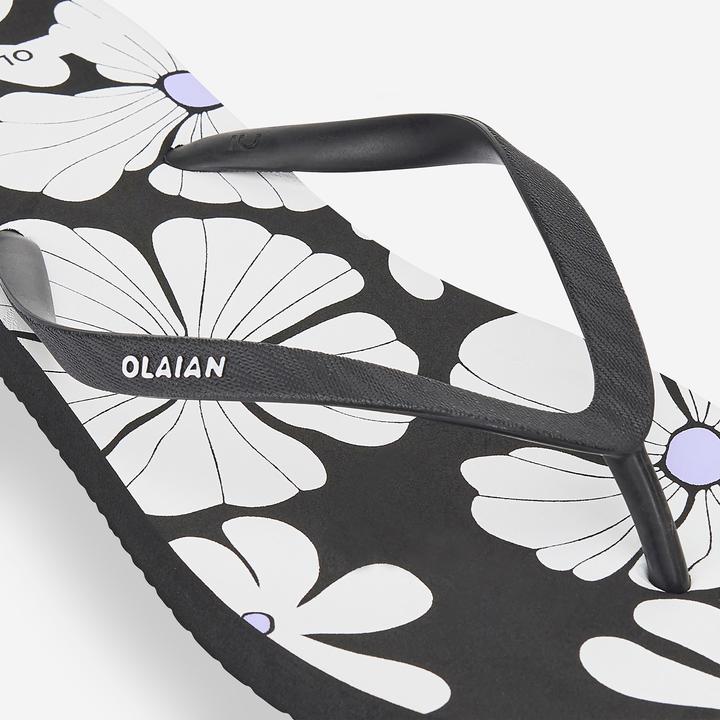 Actual product image Olaian Thong sandals ladies 120 purple black/white (35)