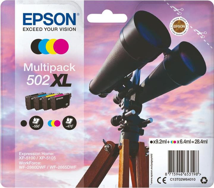 Epson 502XL Multipack - 4er-Pack - 19.1 ml - mit hoher Kapazität (M, BK, C, Y)