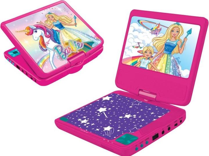 Actual product image Lexibook Barbie Portable DVD Player 7 rotative screen with USB port and earphones (DVDP6BB) (Portable DVD player)