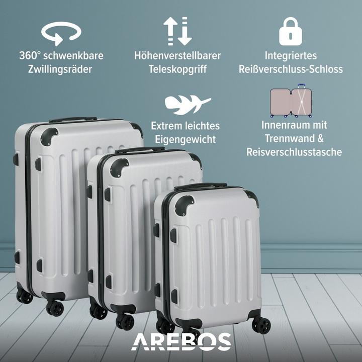 Produktbild Arebos Reisekoffer (94 l, M (50 - 90l), L (90 - 115l), XL (ab 115l))