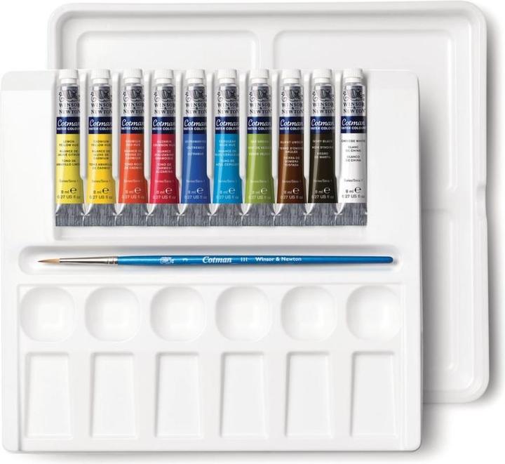 Image du produit Winsor & Newton Cotman watercolour set 10 tubes + brush (Multicolore, 8 ml)