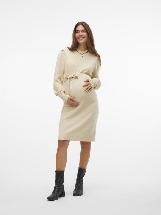 Immagine prodotto Mamalicious Vestibilità regolare Dolcevita Polsini a coste Maniche a palloncino Abito corto Abito in maglia (XL)