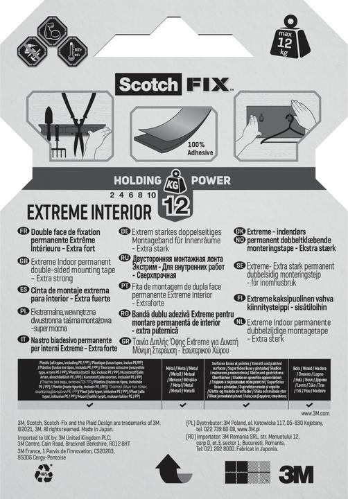 Nährwerte und Zutaten 3M Extreme Interior (19 mm)