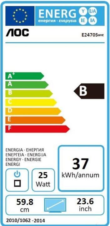 Energie-Label AOC E2470swhe (1920 x 1080 Pixel, 24")