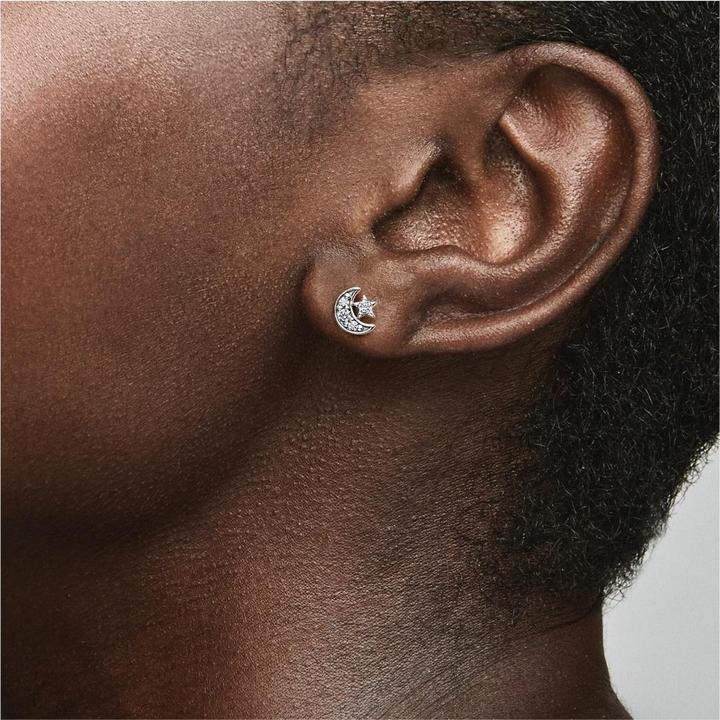Image du produit Pandora Boucles d'oreilles Lune & Étoile étincelantes (Argent massif)