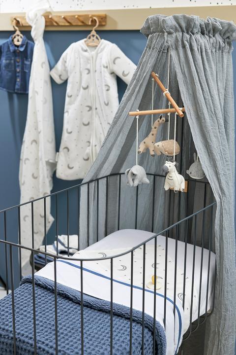 Produktbild Meyco Baby Bies Bettlaken klein - indigo (75 x 100 cm)