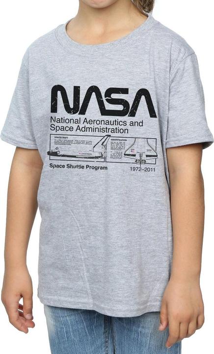 Actual product image Nasa Girls Classic Space Shuttle Cotton T-Shirt (140, 146)