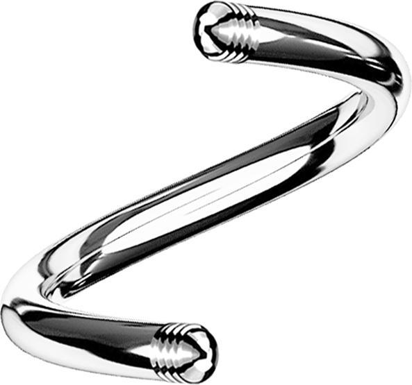 Actual product image Star Piercing Micro spiral rod silver (Surgical steel 316L)