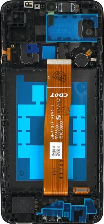 Produktbild OEM Display + Rahmen + Kleinteile (Kleber, Flex, Lautsprecher, Vibrator) SM-A125F Galaxy A12 (EU) sc (Display, Galaxy A12)