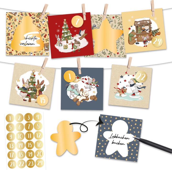 Image du produit Papierdrachen Calendrier de l'Avent à gratter Animaux d'hiver