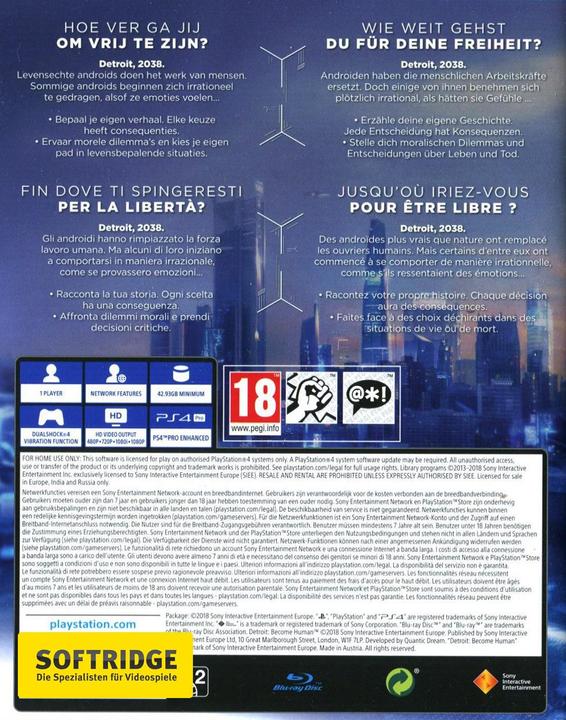 Immagine prodotto Sony Detroit: Become Human (PS4, Multilingue)