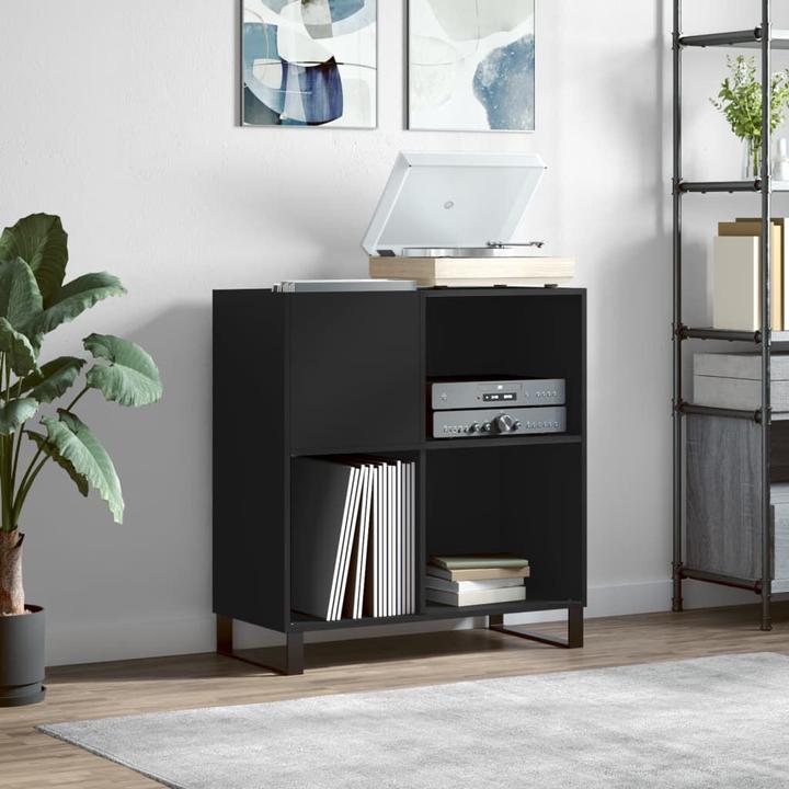 Produktbild VidaXL Plattenschrank Schwarz 84,5x38x89 cm Holzwerkstoff, Farbe (84.5 x 38 x 89 cm)