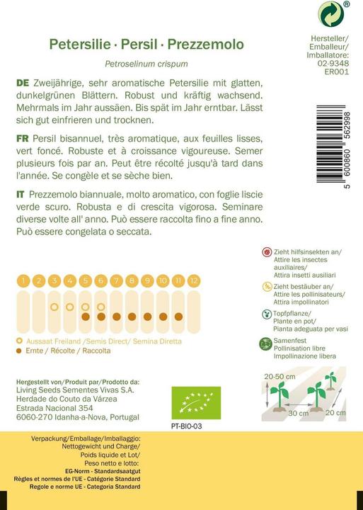 Produktbild Living Seeds Petersilie, einfache Schnitt 3 (Keimlinge)