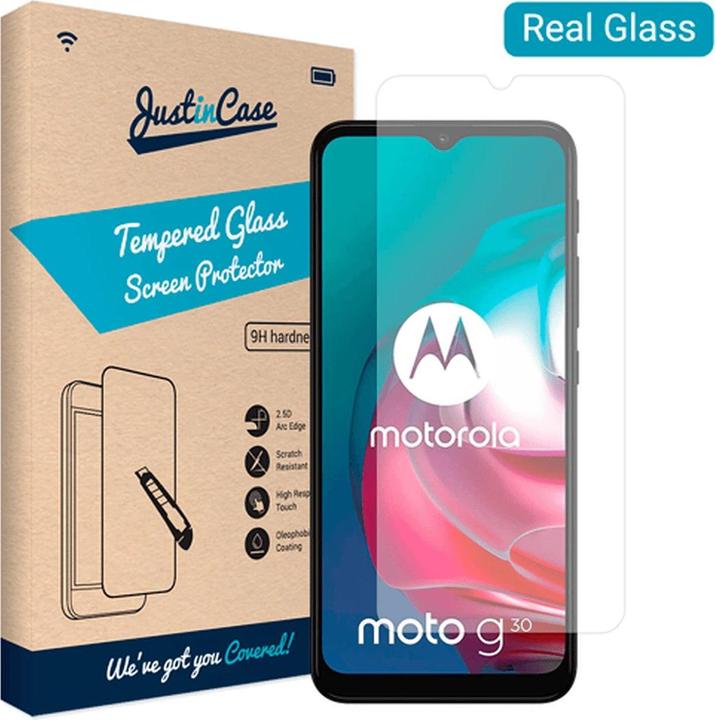 Actual product image Just in Case Tempered glass clear screen protector Motorola Moto G10/G30 (1 Piece, Motorola Moto G30, Motorola Moto G10)