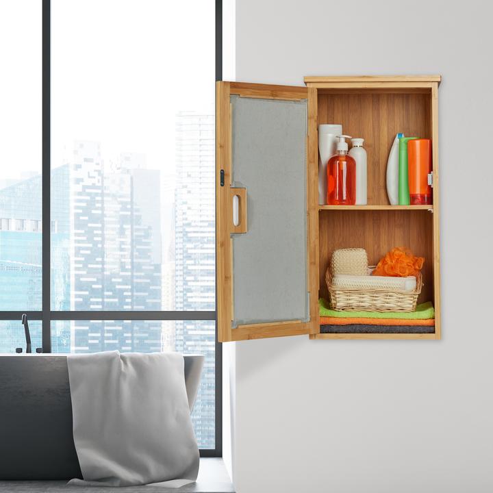 Immagine prodotto Relaxdays Pensile da Bagno, Bambù (35 x 20 x 66 cm)