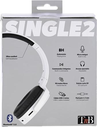 Produktbild T'nB TNB Casque bluetooth Single 2 Gris (keine Geräuschunterdrückung, 8 h, Kabellos)