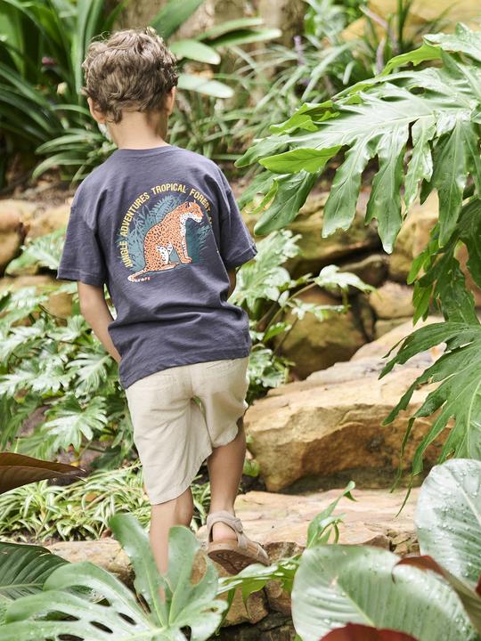 Actual product image Vertbaudet Jungen T-Shirt mit Tiger vorn und hinten, Recycling-Baumwolle (128)