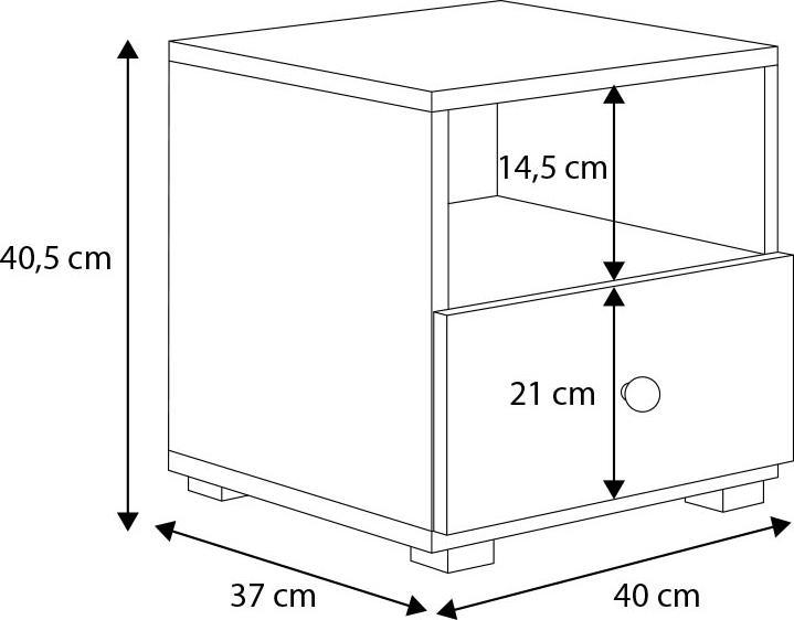 Produktbild ADRK Furniture Nachttisch mit Schublade EMI (40 x 40 x 37 cm)