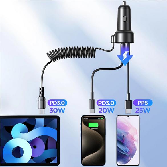 Produktbild Joyroom 3 in 1 Wired Car Charger