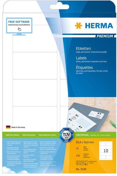 Actual product image HERMA Universal labels A4